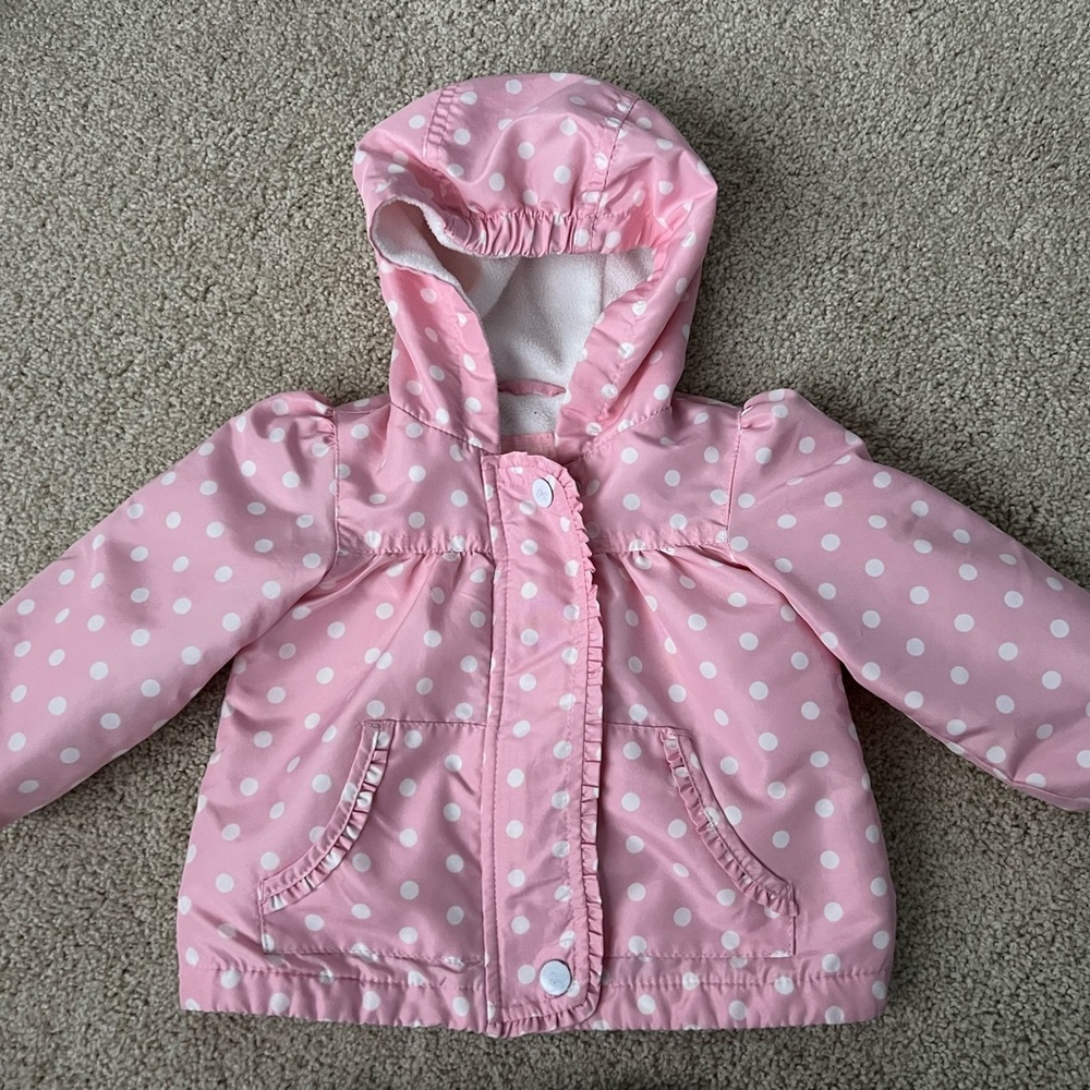 London Fog Pink Polka Dot Kids Jacket. 12M